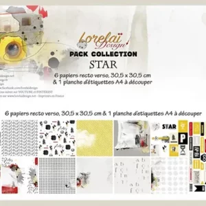527 Set papiers 12x12 Star Isaleocrea Saint Pourçain sur Sioule Allier Auvergne